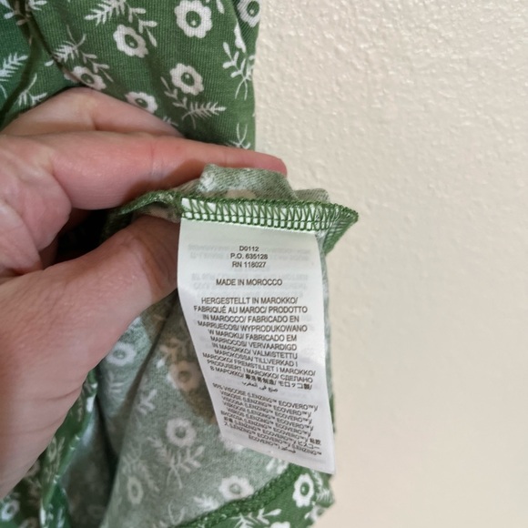 Boden Dress - Women’s 6P Green White - Pockets Jersey V-Neck Floral Faux Wrap - Picture 8 of 11